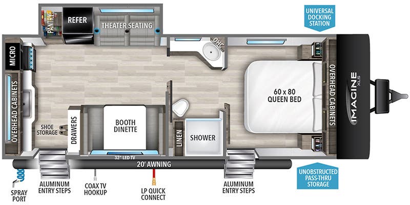 2024 Grand Design Imagine XLS 23LDE - Floorplan 1