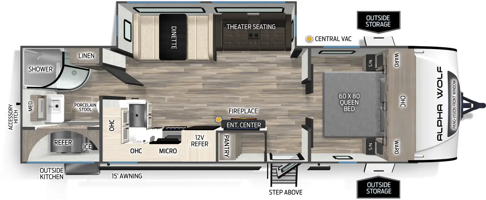 2026 Forest River Cherokee Alpha Wolf 25RB - Floorplan 1