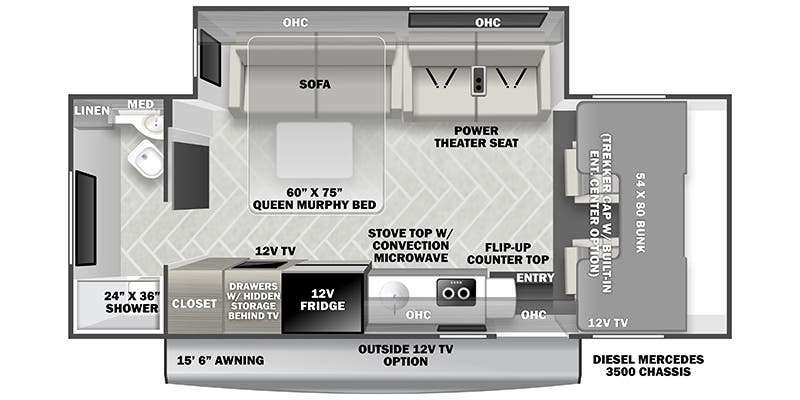 2023 Forest River Sunseeker 2400TSD - Floorplan 1