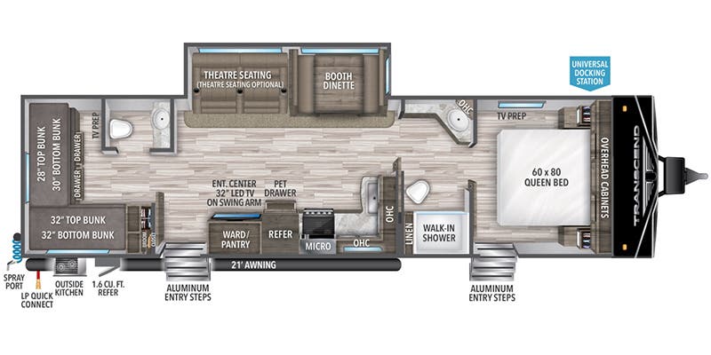 2024 GRAND DESIGN TRANSCEND 321BH - Floorplan 1