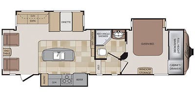 2013 Keystone Cougar 280RLS - Floorplan 1