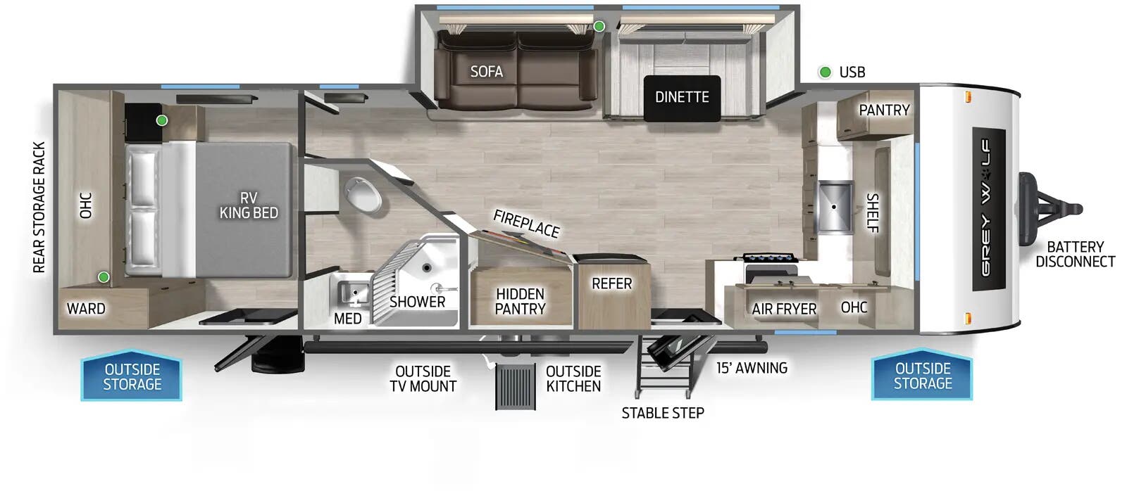 2026 CHEROKEE GREY WOLF 27GHBL - Floorplan 1