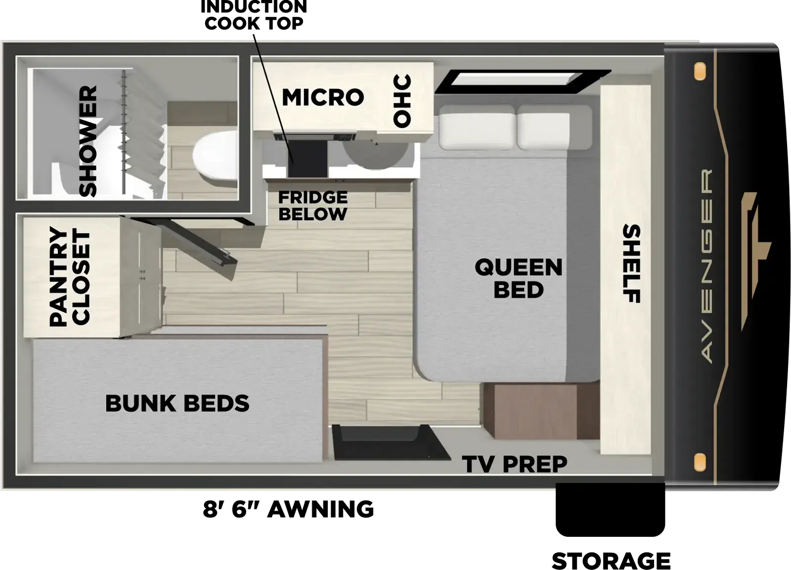 2027 Forest River Avenger LT 12BHX - Floorplan 1