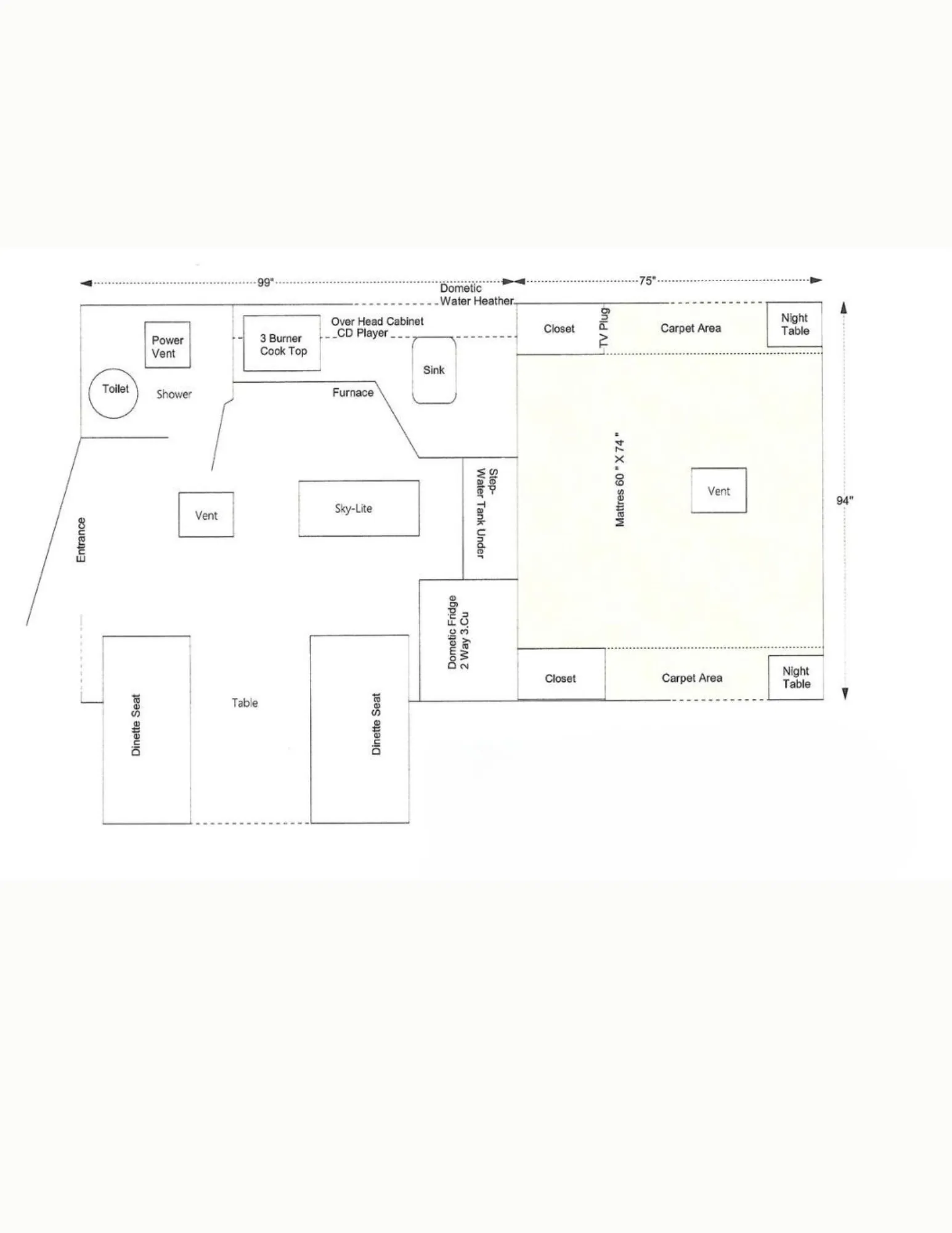 2027 Westland RV Travelaire 83SL - Floorplan 1