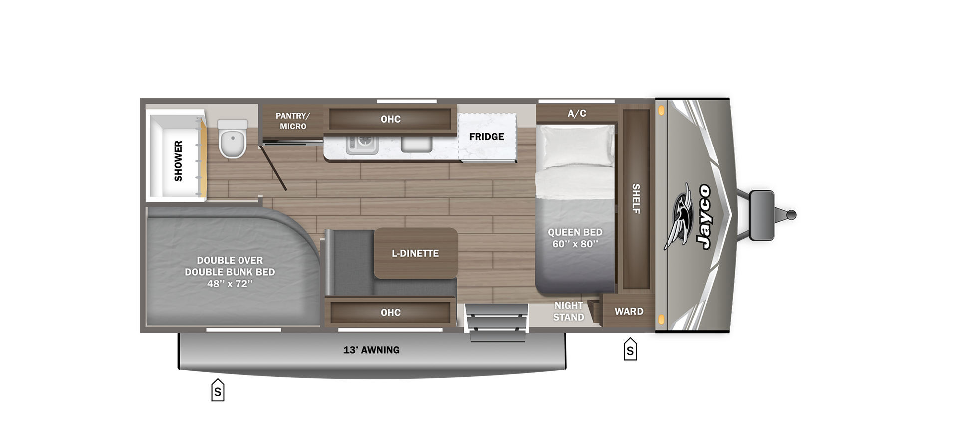 2027 Jayco Jay Flight SLX 172DB - Floorplan 1
