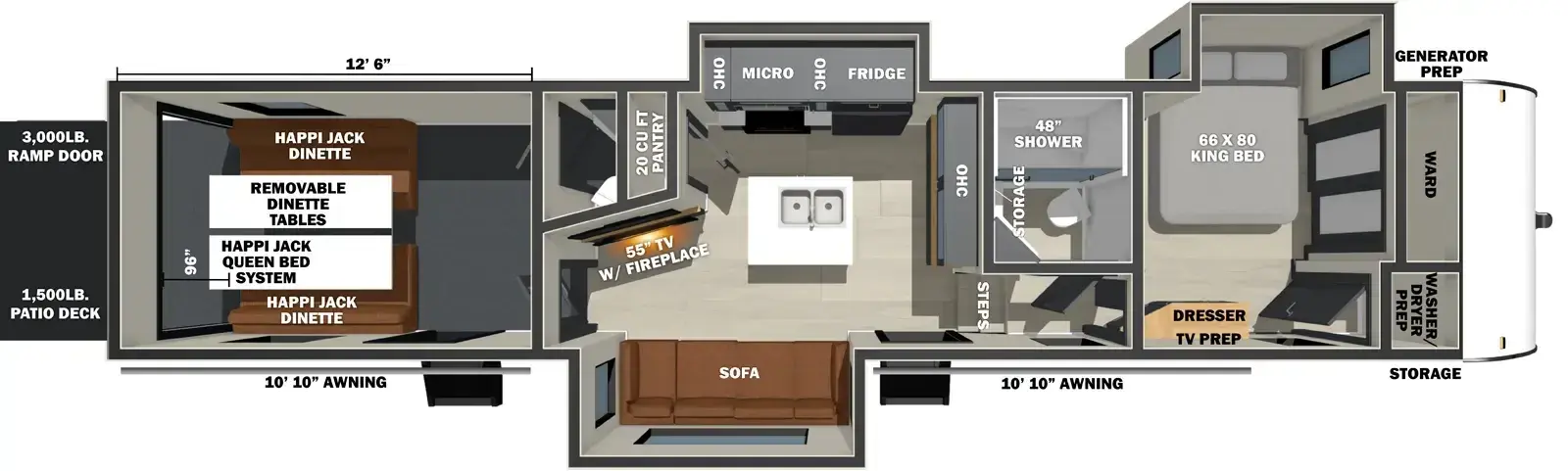 2027 Forest River Stealth 3513GX - Floorplan 1