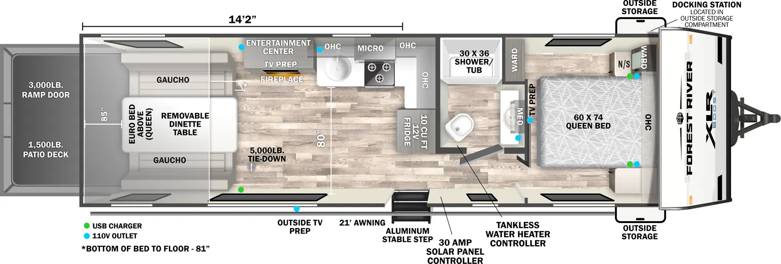 2026 Forest River XLR Boost 2715B - Floorplan 1