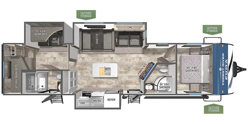 2026 PALOMINO 32BH2B - Floorplan 1