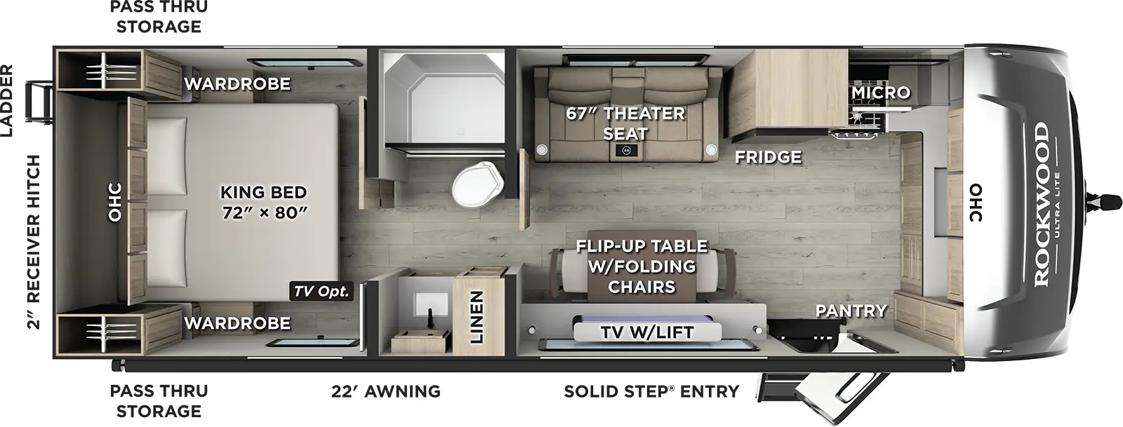 2026 Forest River Rockwood Ultra Lite 301FKT - Floorplan 1