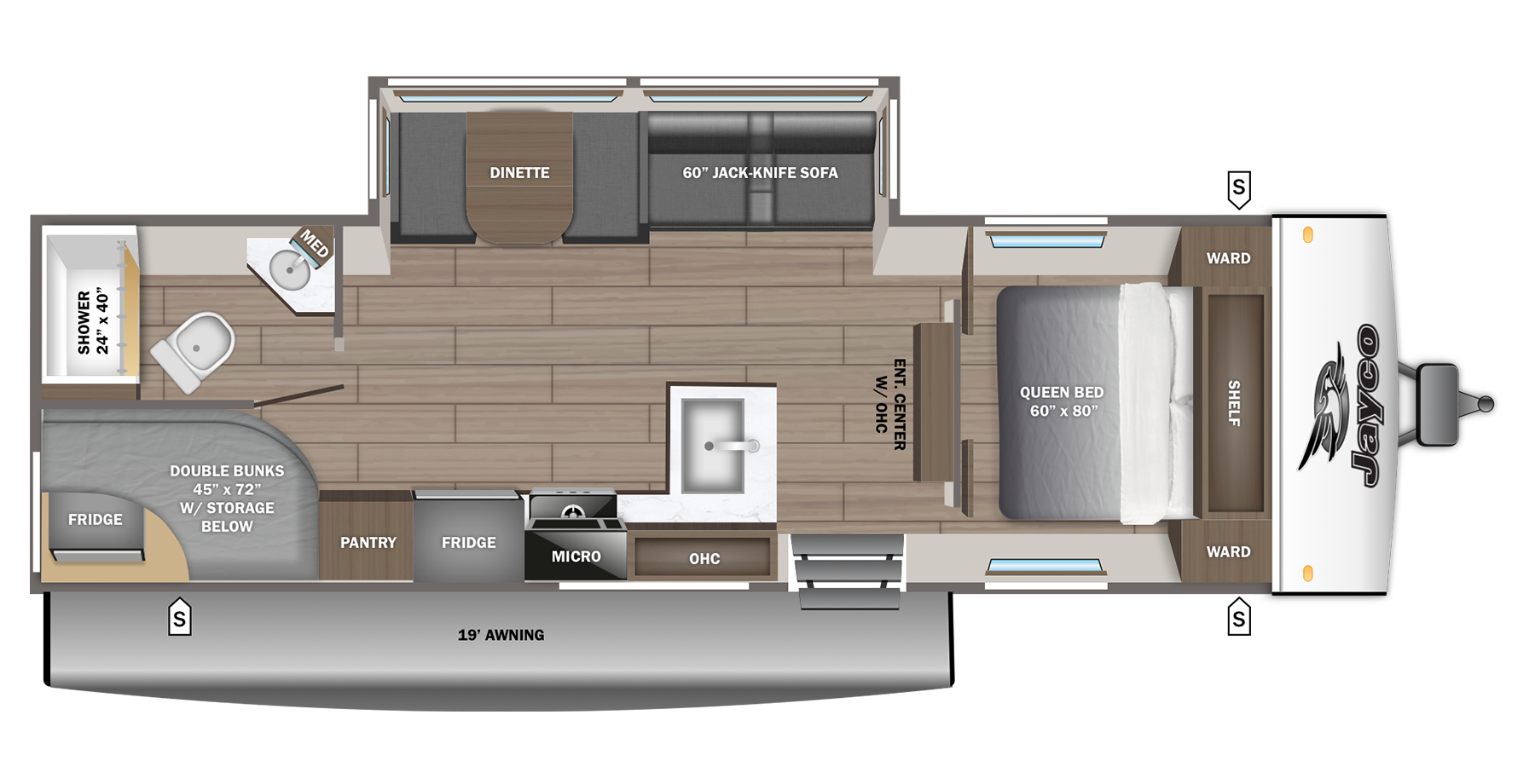 2027 JAYCO Jay Feather 26BHSL - Floorplan 1