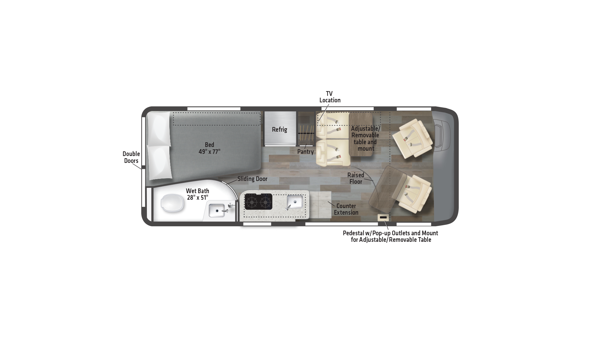 2026 Winnebago Travato 59G - Floorplan 1