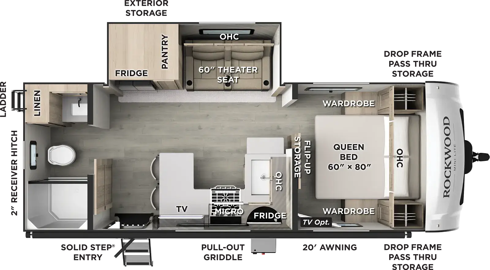 2027 FOREST RIVER ROCKWOOD MINI LITE 2525RB - Floorplan 1