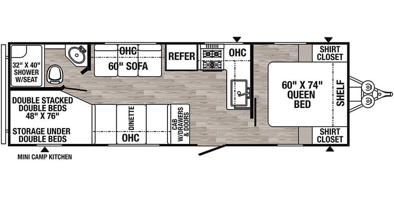 2022 FOREST RIVER PUMA XLE LITE 23BHC - Floorplan 1