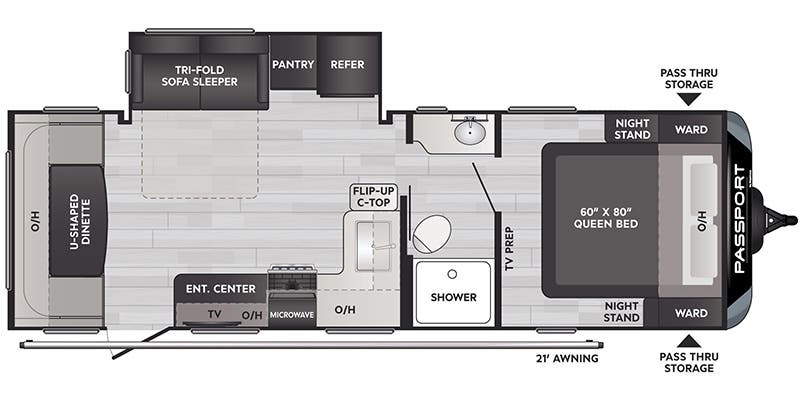 2022 Keystone Passport SL Series West 252RDWE - Floorplan 1