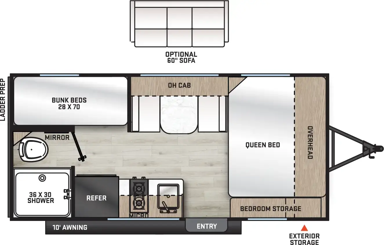 2027 COACHMEN 164BHX - Floorplan 1
