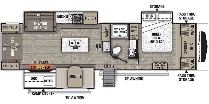 2021 Coachmen Freedom Express Liberty Edition 324RLDSLE - Floorplan 1