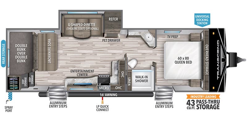 2022 Grand Design Transcend XPLOR 265BH floorplan