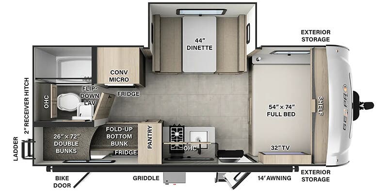 2026 Forest River Rockwood Geo Pro 20BH floorplan