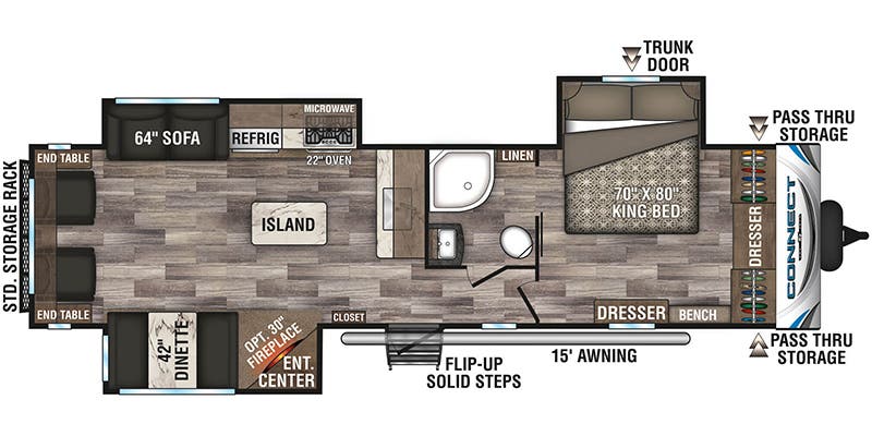 2020 KZ RV Connect C313RL floorplan