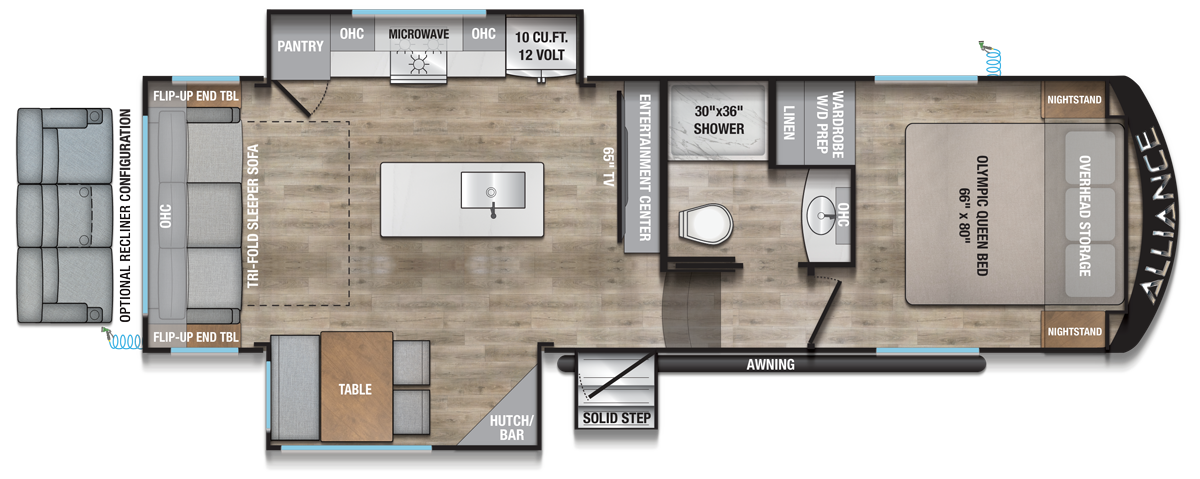2026 Alliance RV Avenue 25RL - Floorplan 1