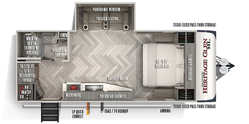 2023 WIILDWOOD LAMINATED HERITAGE GLEN SERIES 19RBHL - Floorplan 1