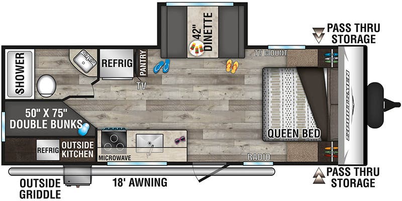 2022 KZ RV Sportsmen SE 231BHKSE floorplan