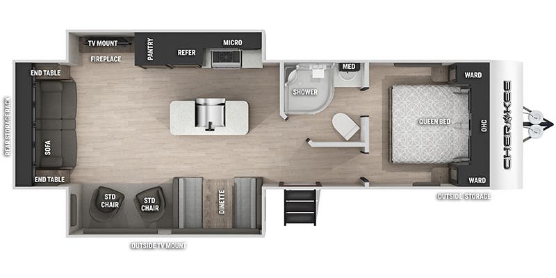 2022 FOREST RIVER CHEROKEE 274WKBL - Floorplan 1