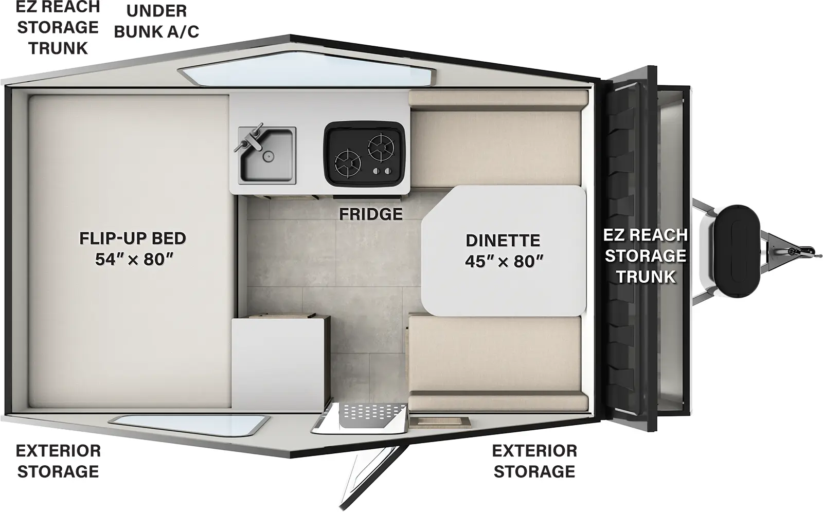 2026 Forest River Rockwood Hardside A122S - Floorplan 1