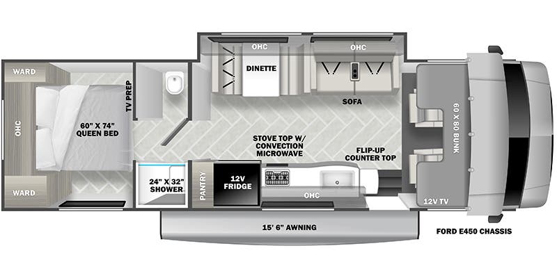 2023 Forest River Sunseeker 2850S LE - Floorplan 1