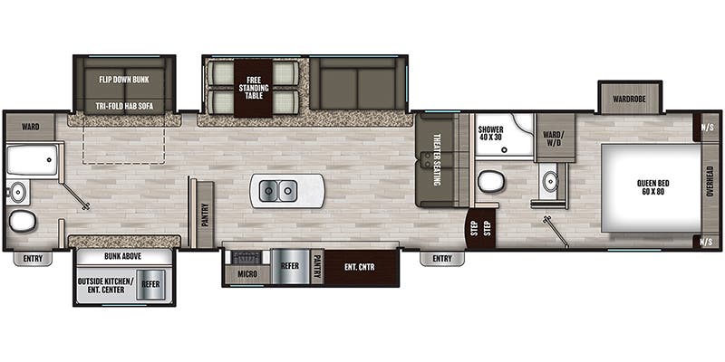 2022 Coachmen Chaparral 367BH floorplan