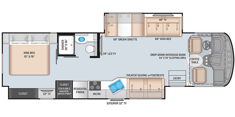 2022 Thor Motor Coach HURRICANE 34R - Floorplan 1