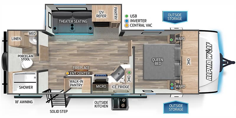 2024 Forest River Cherokee Alpha Wolf 22SW-L - Floorplan 1