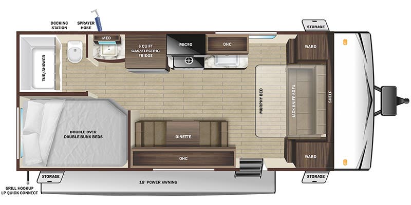 2023 Highland Ridge Open Range 20MBE - Floorplan 1
