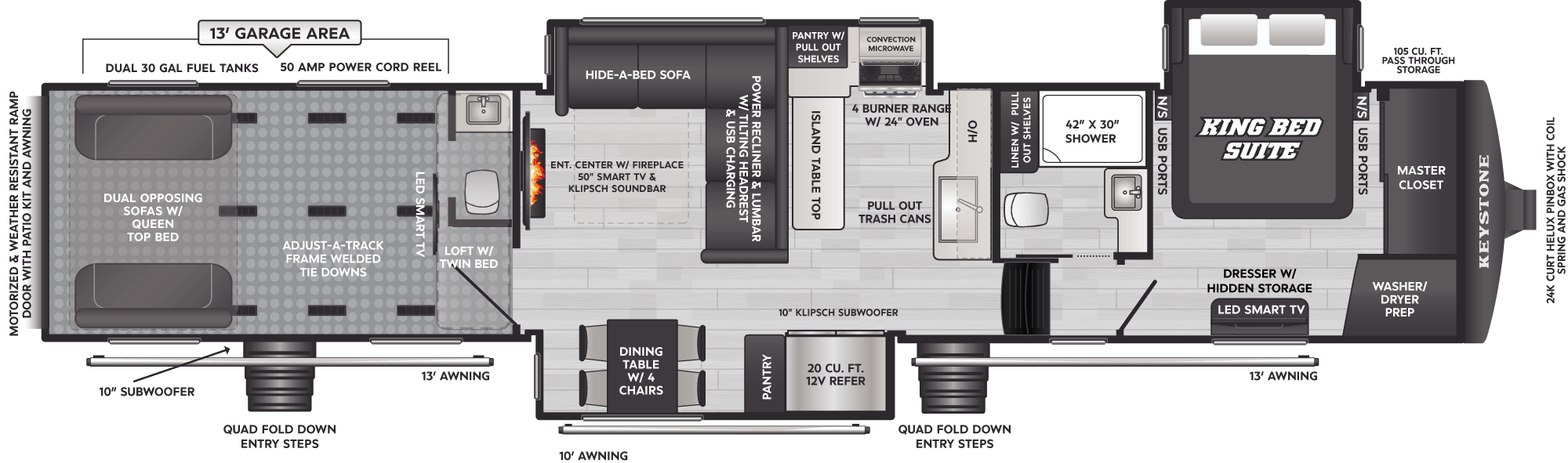 2026 Keystone Raptor 441HB - Floorplan 1