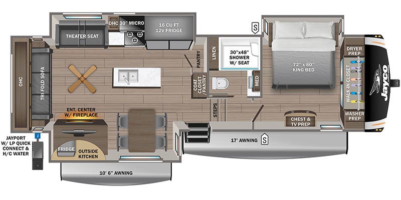 2024 Jayco Eagle 317RLOK - Floorplan 1