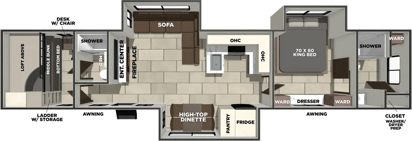 2027 Forest River LaCrosse 44PK - Floorplan 1