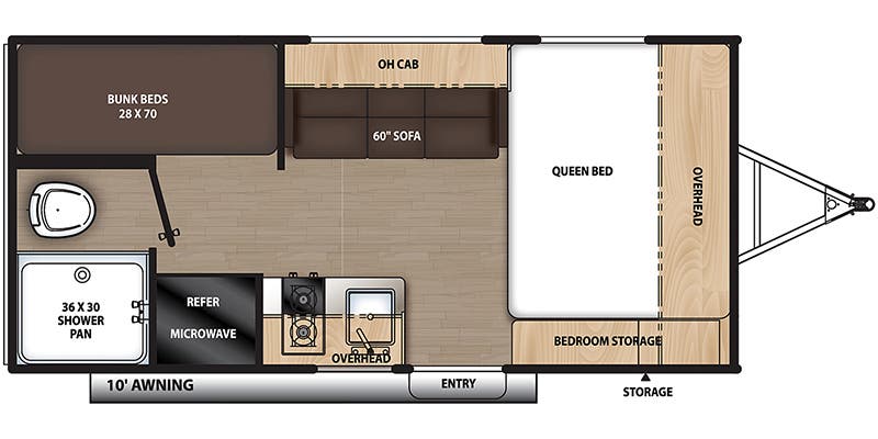 2024 FOREST RIVER 16BHX - Floorplan 1