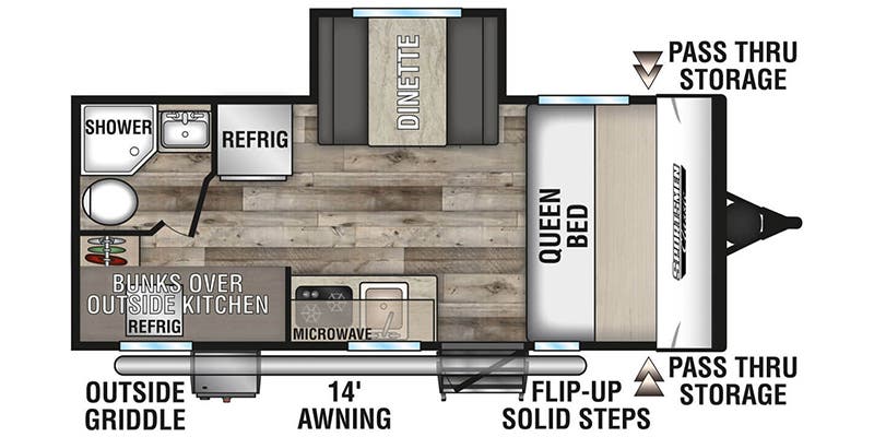 2022 KZ RV Sportsmen Classic 191BHK floorplan