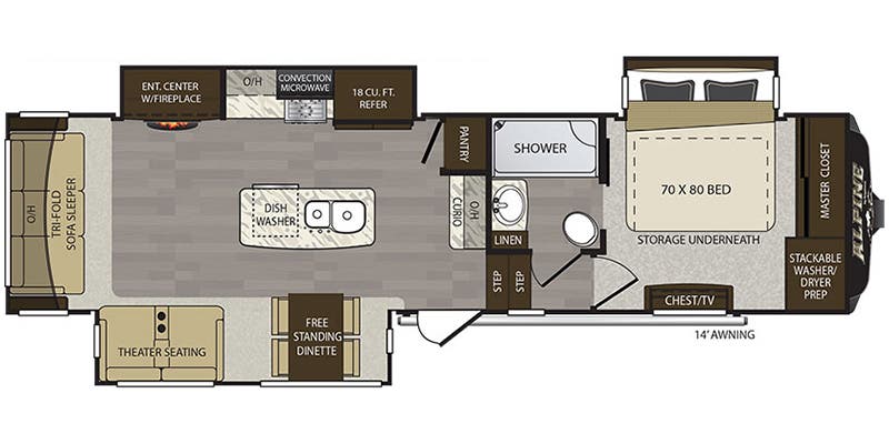 2017 Keystone ALPINE 3400rs - Floorplan 1