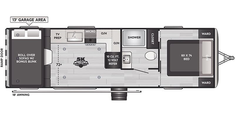 2026 Keystone Raptor Carbon Aluminum 29WFO floorplan