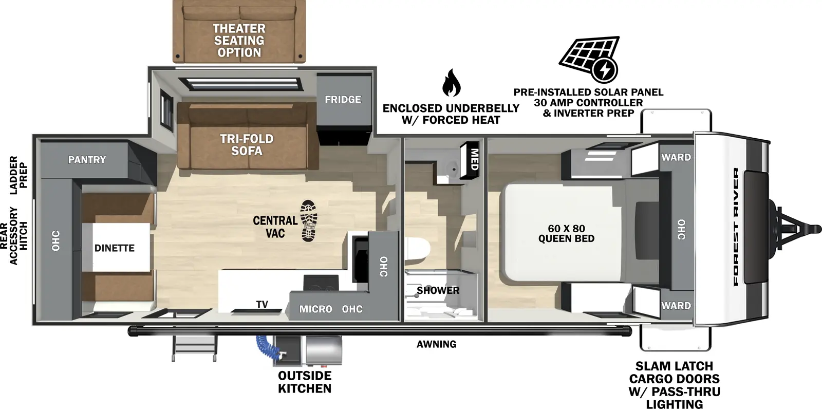 2026 FOREST RIVER 25RLSS - Floorplan 1
