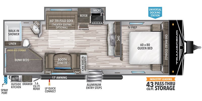 2021 GRAND DESIGN TRANSCEND 261BH - Floorplan 1