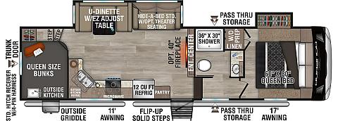2026 KZ RV Durango HT D286BHD - Floorplan 1