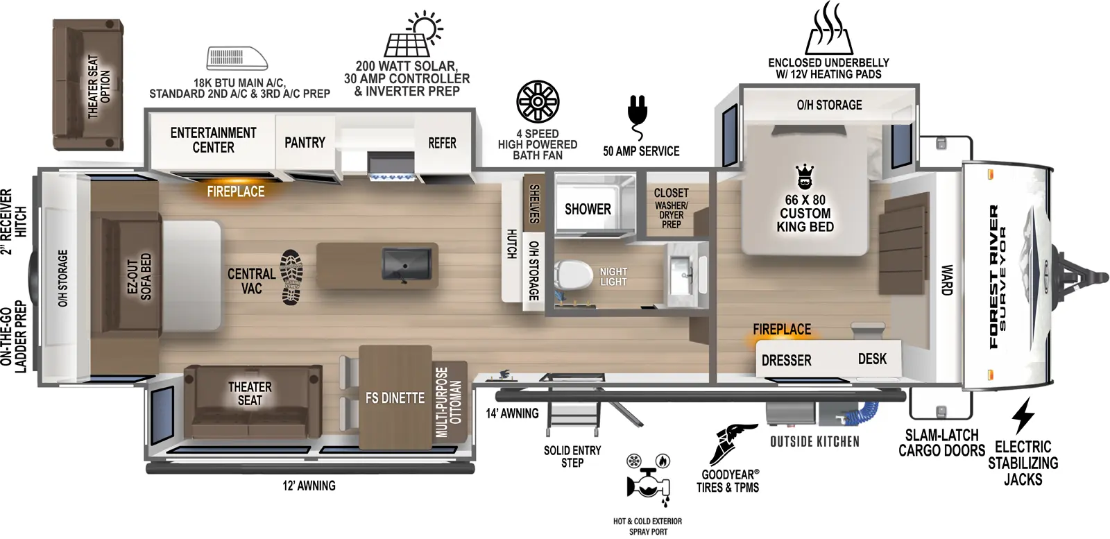 2026 FOREST RIVER 305RLBS - Floorplan 1