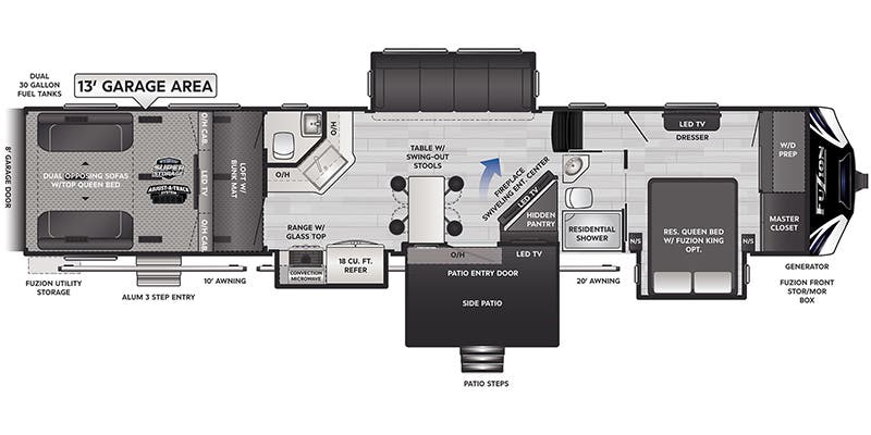 2022 Keystone Fuzion 424 - Floorplan 1