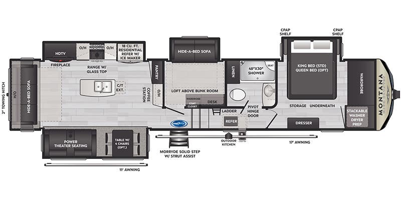 2022 Keystone Montana High Country 385BR - Floorplan 1