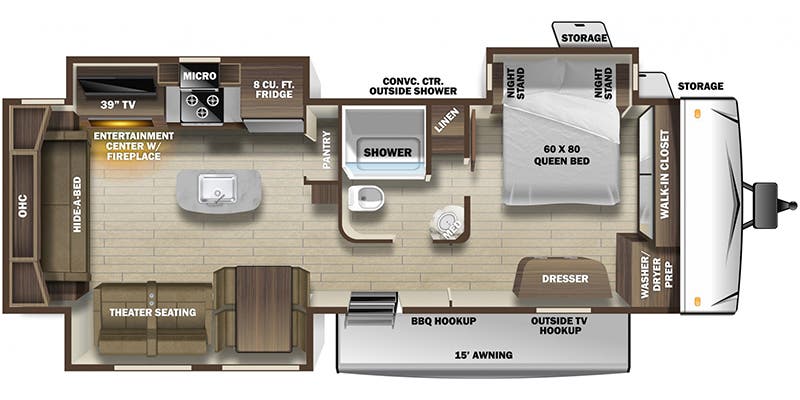 2020 Highland Ridge Open Range OT323RLS - Floorplan 1
