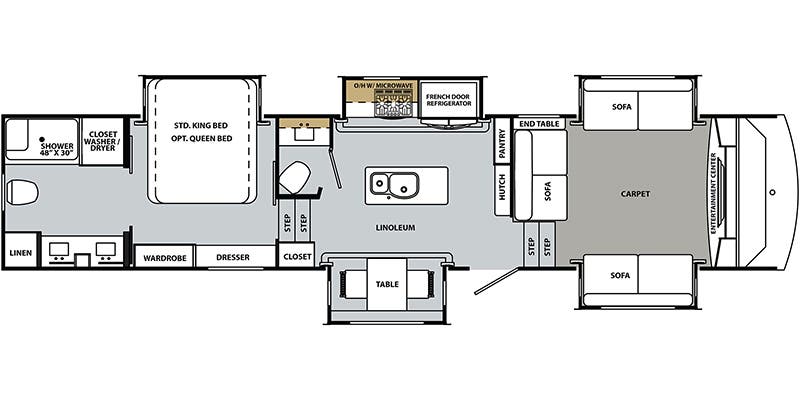 2019 FOREST RIVER CARDINAL 3700FLX - Floorplan 1