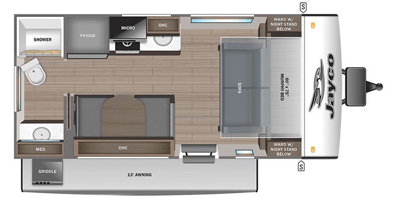 2026 Jayco Jay Feather Air 15MRB - Floorplan 1