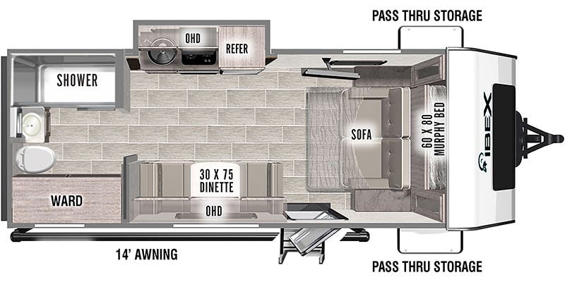 2023 FOREST RIVER 19RBM - Floorplan 1